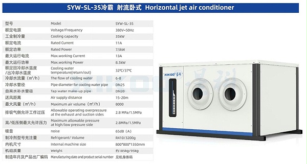 蒸发冷省电空调SYW-SL-30/35（卧式射流空调）