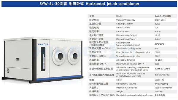 蒸发冷省电空调SYW-SL-30/35（卧式射流空调）