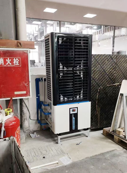 注塑厂房车间安装蒸发冷省电空调-立式轴流双风口，制冷降温