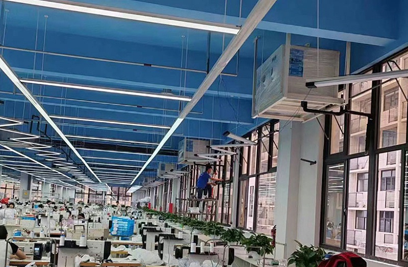 工业省电空调-卧式射流机应用于工业厂房车间降温