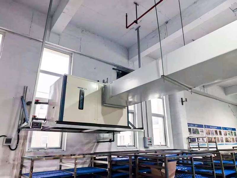 工厂用降温设备应用蒸发冷省电空调-卧式管道机组，岗位区域降温
