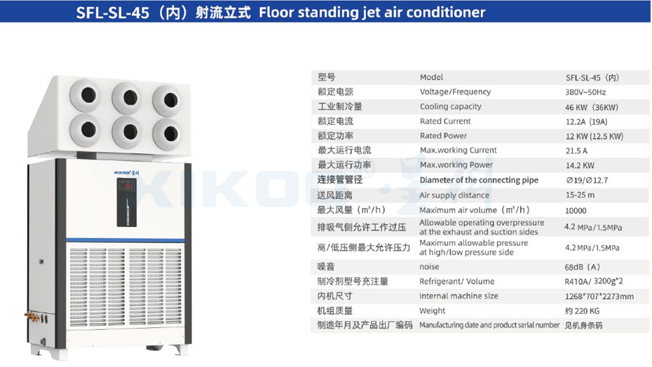 星科工业蒸发式冷凝空调SFL-SL-45（立柜射流空调）参数