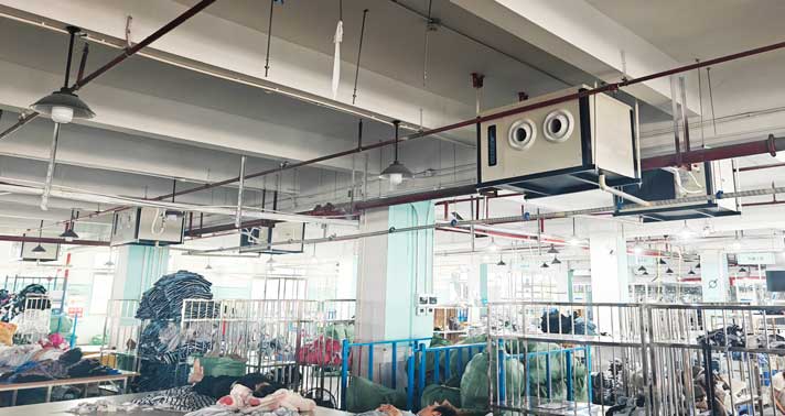 制衣厂-卧式射流空调机组