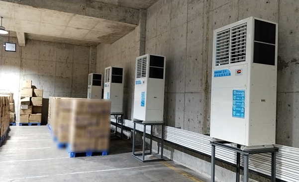 鸡蛋仓储仓库制冷降温，应用蒸发冷省电空调-立式轴流柜机